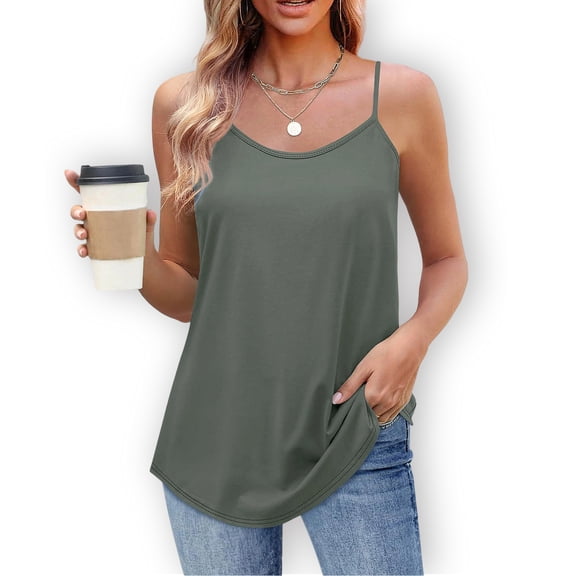Aloohaidyvio Tank Tops for Women No Boundaries,Summer Casual Soft Adjustable Spaghetti Strap Flowy Camisole Top