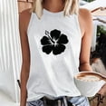 thumbnail image 1 of Aloohaidyvio Tank Tops for Women,Women's Summer Flower Print Basic Tank Tops 2024 Round Neck Soft Casual Loose Sleeveless Shirts, 1 of 4