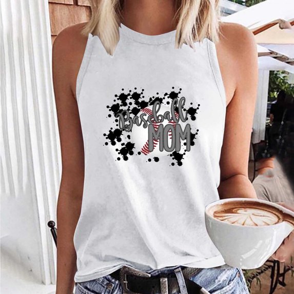 Aloohaidyvio Tank Tops for Women,Womens Plus Size Baseball Tank Tops,Summer Sleeveless Camisole Shirts ,Basic Casual Workout Tees