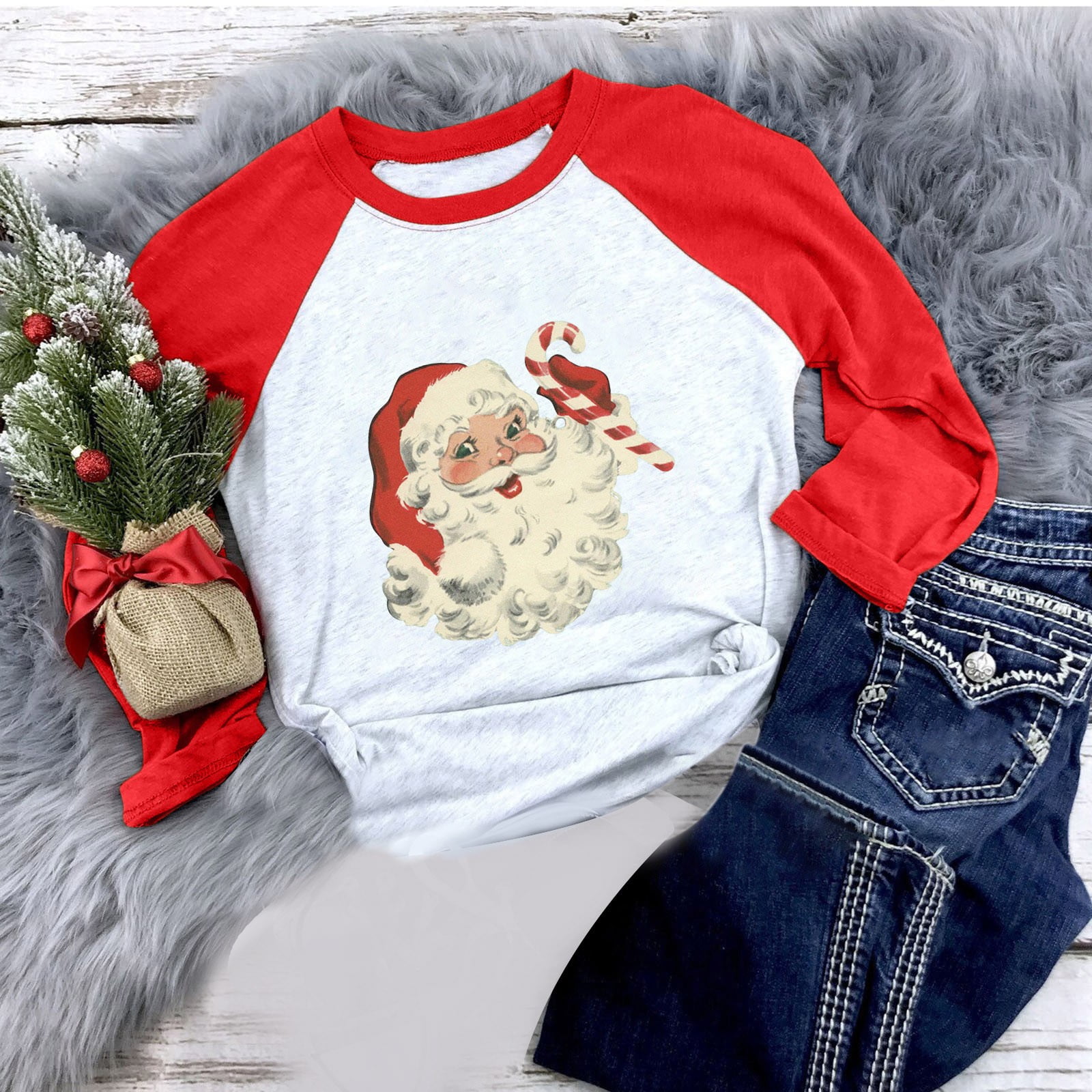 Aloohaidyvio Terra and Sky Christmas Tops,Womens Christmas Long Sleeve