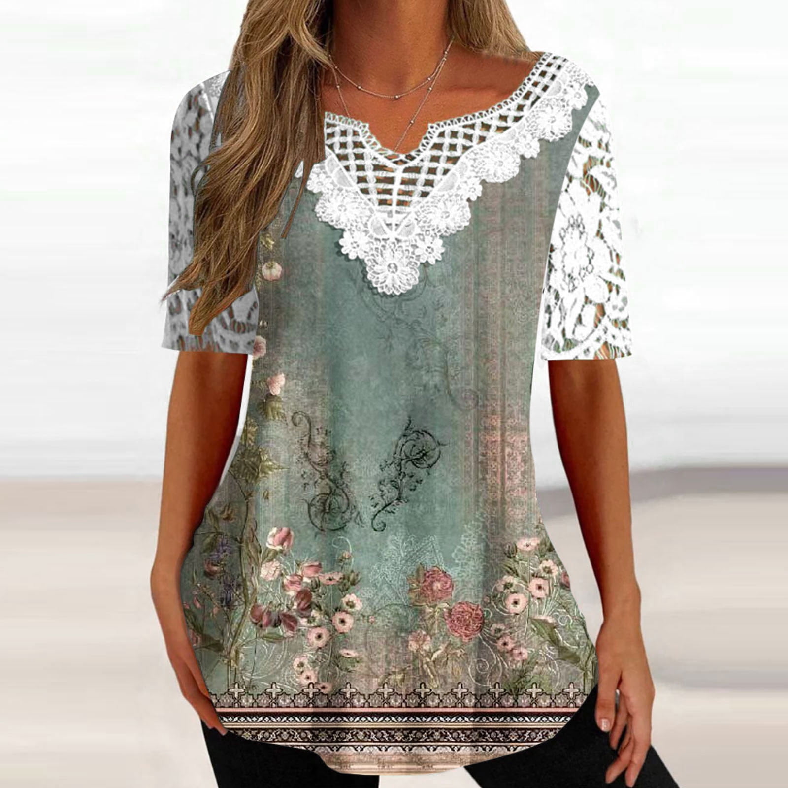 Aloohaidyvio Terra and Sky Tops Plus Size Clearance,Womens Tops Plus