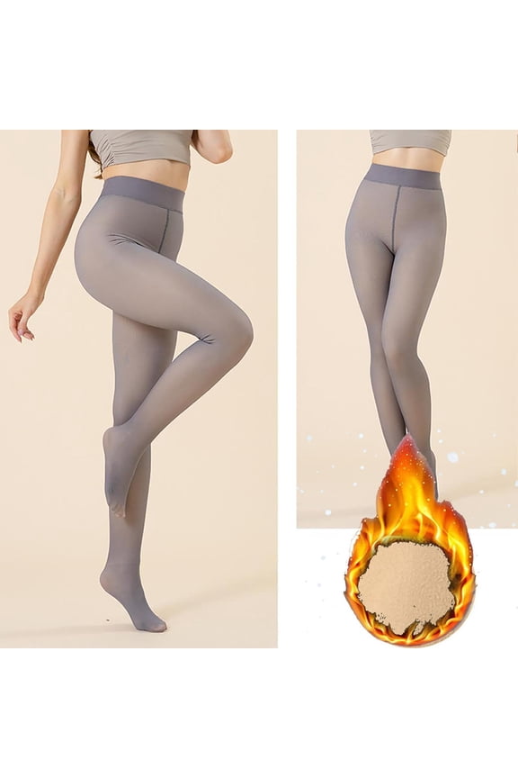 Tights Fleece Lined Tights for Women Winter Warm Sheer Black Womens Tights Thermal Thick Fake Translucent Pantyhose Gray