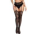 thumbnail image 1 of Aloohaidyvio Tights Clearance Women Sexy Tights High Waist Fishnet Netting Stockings Soft Transparent Hollow Out Hanging Stockings Black, 1 of 4