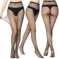 thumbnail image 1 of Aloohaidyvio Tights Womens High Waist Fishnet Tights Suspenders Pantyhose Thigh High Stockings Black, 1 of 5