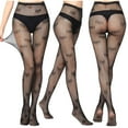 thumbnail image 1 of Aloohaidyvio Tights Clearance Womens Sexy Tights High Waist Fishnet Netting Stockings Soft Transparent Stockings Black, 1 of 5