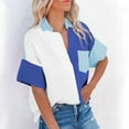 thumbnail image 1 of Aloohaidyvio Terra and Sky Tops ,Fashion Women Tops Causal Button Patchwork Blouse T-Shirt, 1 of 6