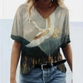 thumbnail image 1 of Aloohaidyvio Tops for Women,Fashion Womens Summer Printed Short Sleeve Crew-Neck T-Shirt Casual Tee Tops, 1 of 3