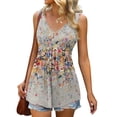 thumbnail image 1 of Aloohaidyvio Tops Clearance,Fashion Womens Summer V-Neck Sleeveless Print Casual Tank Top Blouse, 1 of 6