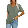 thumbnail image 1 of Aloohaidyvio Tops for Women,Fashion Womens Summer V-Neck Solid Short Sleeve Casual Top Blouse, 1 of 5
