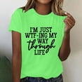 thumbnail image 1 of Aloohaidyvio Tops for Women,Women Girls Print Tees Short Sleeve Round Neck T Shirt Blouse Tops, 1 of 6