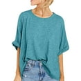 thumbnail image 1 of Aloohaidyvio Tops for Women,Women Oversized T-Shirt Summer Casual Loose Fit Short Sleeve Macaron Color Loose Tee, 1 of 6