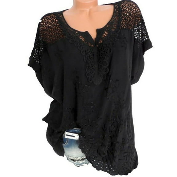 Aloohaidyvio Tops for Women,Women Top Short Sleeves V-Neck Casual Blouse Pullover Blouses Shirts