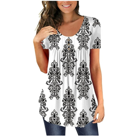 Aloohaidyvio Tops for Women,Womens Tunic Tops for Leggings Shirts Botton Up Casual Ruched Blouses Clothes