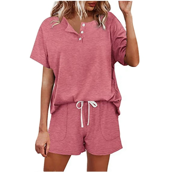 Aloohaidyvio Tops for Women ,Fashion Women Casual Tops Nightwear Shorts Sleepwear Sets