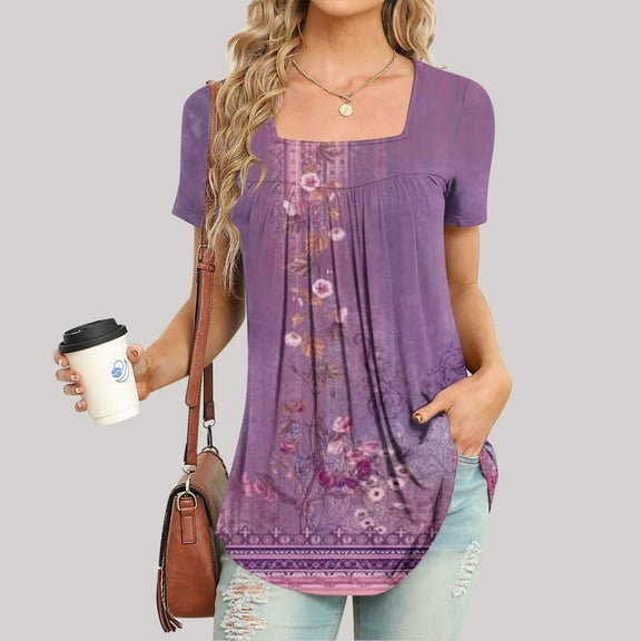 Aloohaidyvio Tops for Women ,Women Fashion Tops Casual Short Sleeve Loose T-Shirt Blouse