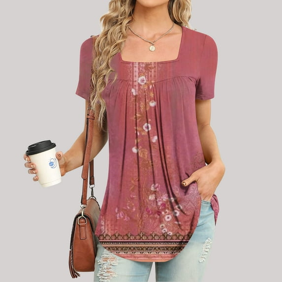 Aloohaidyvio Tops for Women ,Women Fashion Tops Casual Short Sleeve Loose T-Shirt Blouse