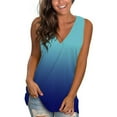 thumbnail image 1 of Aloohaidyvio Tops for Women ,Womens T-Shirt Gradient Color V-Neck Sleeveless Tops Blouse, 1 of 6