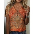 thumbnail image 1 of Aloohaidyvio Tops for Women ,Womens T-Shirt Summer Print Ordinary Short Sleeve Round Neck Top, 1 of 4