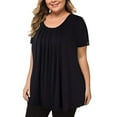 thumbnail image 1 of Aloohaidyvio Tops Plus Size,Plus-Size Woman Short Sleeve Tops T-Shirt Solid Loose Short, 1 of 6