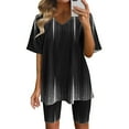 thumbnail image 1 of Aloohaidyvio Tops,Womens Summer Short Sleeve V-Neck Tops Shorts Comfortable Homewear Two-Piece Suit Sets, 1 of 6