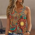 thumbnail image 1 of Aloohaidyvio Tops,Womens Tank Summer Printed Buttons Sleeveless Casual Blouse Button Tunic Tops, 1 of 4