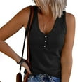 thumbnail image 1 of Aloohaidyvio Tops,Womens V-Neck Undershirt Sleeveless Button-Down Casual Undershirt Shirt T-Shirt, 1 of 6
