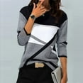 thumbnail image 1 of Aloohaidyvio Tops and Blouses ,Womens Casual Stitching Contrast Color Long Sleeve T-Shirt Blouse, 1 of 5