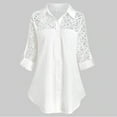 thumbnail image 1 of Aloohaidyvio Tops and Blouses ,Womens Large Size Button Lace Turn Down Collar Long Sleeve Shirt Blous, 1 of 5