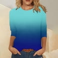 thumbnail image 1 of Aloohaidyvio Tops and Blouses ,Womens T-Shirt Printed Mid-Length 3/4 Sleeves Round Neck Casual Tops, 1 of 5
