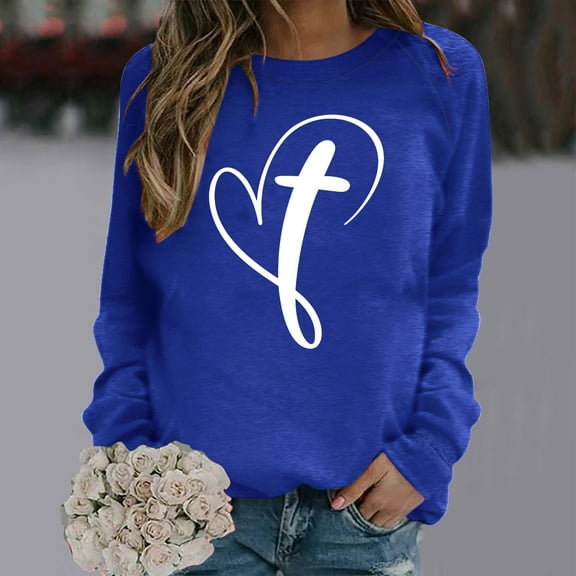 Aloohaidyvio Tops for Women, Easter Womens Long Sleeved Round Neck Sports Shirt Tops,Easter Ladies Clothing