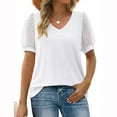 thumbnail image 1 of Aloohaidyvio Tops for Women,Womans Summer Tops Causal Vintage Solid Blouse Short Sleeve T-Shirt, 1 of 5
