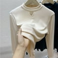 thumbnail image 1 of Aloohaidyvio Undershirt Y2K Tops Women Xl,Womens Velvet Double-Sided Velvet Bottom Sweater with Half High Collar and Self Heating Inner Layer for Warmth, 1 of 3