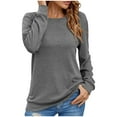 thumbnail image 1 of Aloohaidyvio No Boundaries Shirts for Women,Fashion Womens Long Sleeve Comfortable Breathable Round--Neck Shirt Tops,Basic Crop Tops for Women, 1 of 5