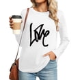 thumbnail image 1 of Aloohaidyvio Valentines Day Heart Shirt for Women Graphic Tees Love Heart Print Cute Casual Long Sleeve Tops, 1 of 5