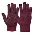 thumbnail image 1 of Aloohaidyvio Warm Fleece Knit Winter Gloves for Men Women, Touch Screen Fingers, Non-slip Silicone Grip and Elastic Cuff, 1 of 2