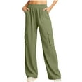 thumbnail image 1 of Aloohaidyvio Wide Leg Cargo Pants Womens Flowy Casual Elastic High Waisted Trousers with Multi Pockets, 1 of 8