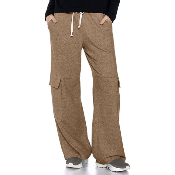 Aloohaidyvio Wide Leg Cargo Sweatpants for Women Baggy Lightweight Workout Athletic Cargo Pants with Multi Pockets