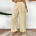 thumbnail image 1 of Aloohaidyvio Wide Leg Pants for Women Baggy Lightweight Palazzo Pants with Pockets Summer High Waist Flowy Casual Trousers, 1 of 8
