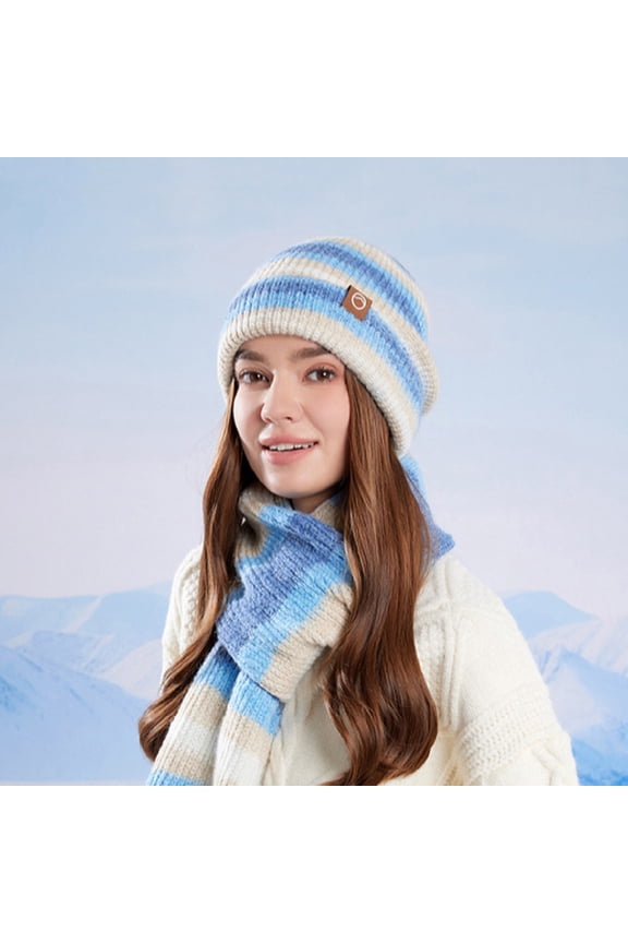 Winter Beanie Hat Scarf,Warm Fleece Knit Hats Neck Scarf Set Winter Gifts for Women
