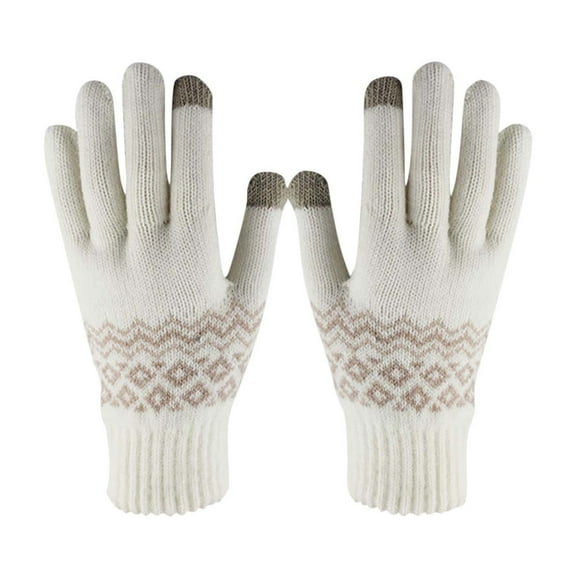 Aloohaidyvio Winter Gloves - Gloves for Women Cold Weather, Touch Screen Winter Gloves Women Warm Alpaca Fleece Knit Gloves