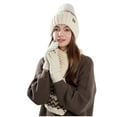 thumbnail image 1 of Aloohaidyvio Winter Hat Scarf Gloves Warmer, Warm Knit Beanie Hat Touch Screen Gloves Set Winter Gifts Neck Scarves for Women, 1 of 8