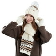 thumbnail image 1 of Aloohaidyvio Winter Hat Scarf Gloves Warmer, Warm Knit Beanie Hat Touch Screen Gloves Set Winter Gifts Neck Scarves for Women, 1 of 7