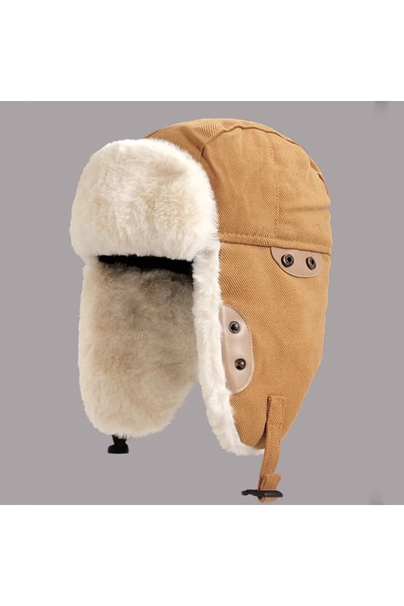 Winter Hats for Women and Men,Womens Winter Hat Thick Warm Sherpa Lined Fleece Pilot Hood Cap Windproof Earflap Beanie Peruvian Trapper Hat for Men Cycling