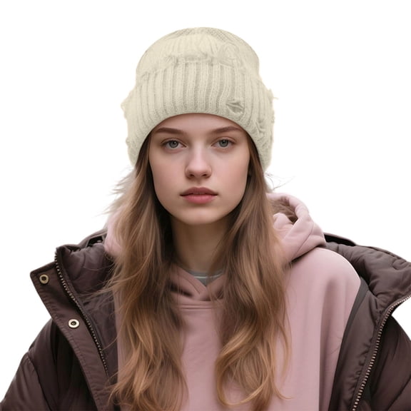 Aloohaidyvio Winter Hats for Women Fleece Lined Beanie Knit Chunky Womens Snow Cap