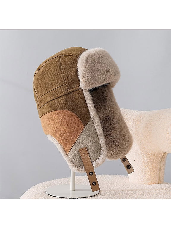 Winter Hats for Women and Men,Eskimo Hats Windproof Outdoor Warm Ski Cap with Ear Flap Russian Fur Hat Trooper Ushanka Men and Women