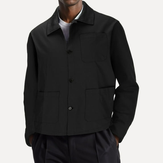 Aloohaidyvio Winter Jackets for Men Big and Tall,Men's Casual Shirt Loose Button Down Jacket Solid Color Long Sleeve Hoodless Coat jacket