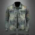 thumbnail image 1 of Aloohaidyvio Winter Jackets for Men Big and Tall,Mens Denim Jacket, Washed Ripped Distressed Flex Stretch Casual Trucker Biker Jeans Jacket for Men, 1 of 6
