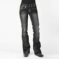 thumbnail image 1 of Aloohaidyvio Winter Pants,Women Mid Waisted Embroidery Stretch Button Straight Full Length Pants, 1 of 6