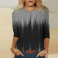 thumbnail image 1 of Aloohaidyvio Women 3/4 Sleeve Tunic Tops,2024 Business Casual T Shirt, Solid Color Round Neck Summer Blouse L, 1 of 5