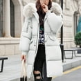 thumbnail image 1 of Aloohaidyvio Women Long Coat Maxi Length Long Sleeve Puffer Jacket Solid Hooded Padded Coats Thick Warm Winter Outerwear, 1 of 6